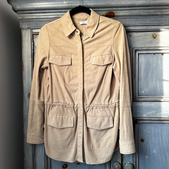 Vince Beige Suede Parka Utility Jacket Size XS - Picture 5 of 9